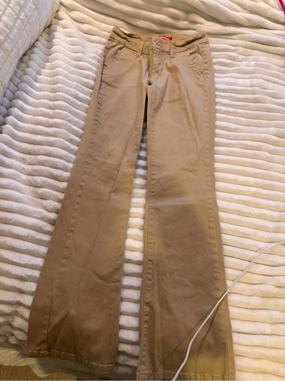 Womens khaki flare pants